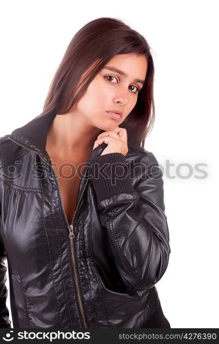 Young and beautiful woman posing - isolated