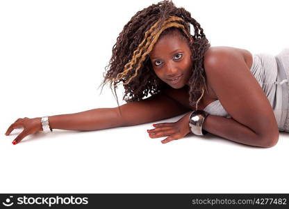 Young and beautiful woman posing - isolated