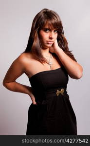 Young and beautiful woman posing - isolated