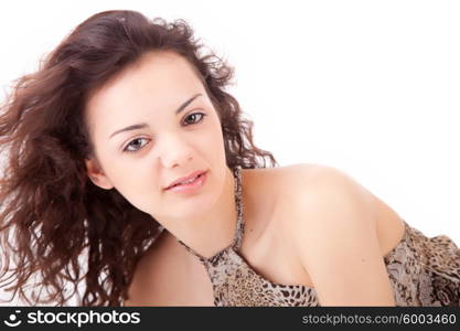 Young and beautiful woman posing - isolated