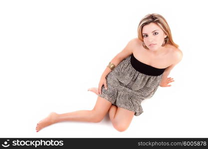 Young and beautiful woman posing - isolated