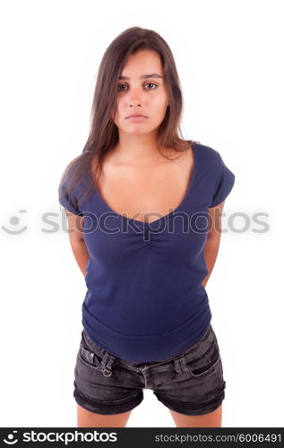 Young and beautiful woman posing - isolated