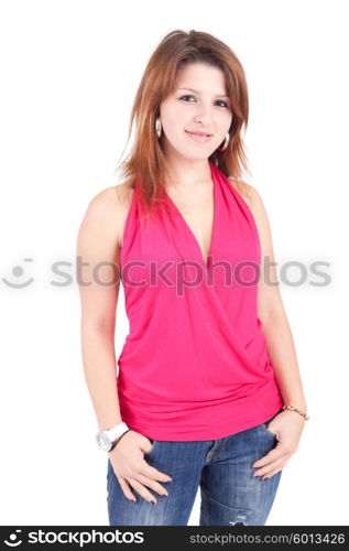 Young and beautiful woman posing - isolated