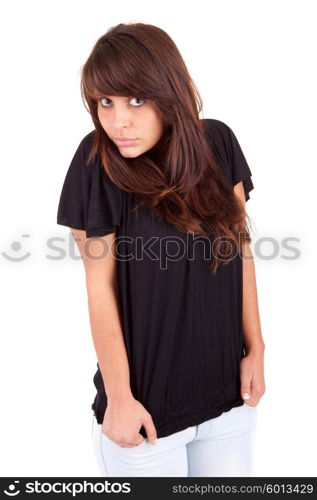 Young and beautiful woman posing - isolated