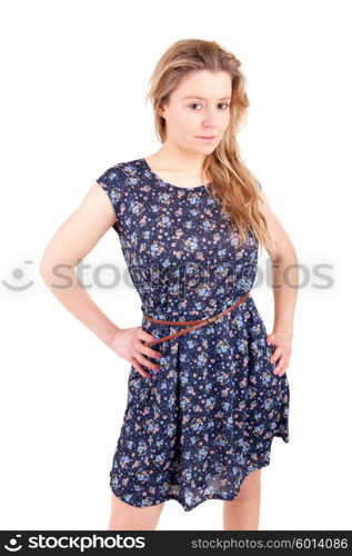 Young and beautiful woman posing - isolated