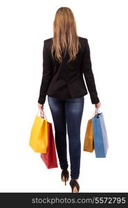 Young and beautiful woman with shopping bags