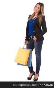 Young and beautiful woman with shopping bags