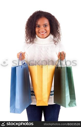 Young and beautiful woman with shopping bags