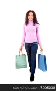 Young and beautiful woman with shopping bags