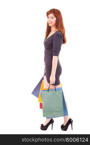 Young and beautiful woman with shopping bags