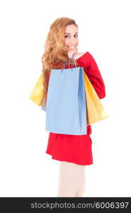 Young and beautiful woman with shopping bags