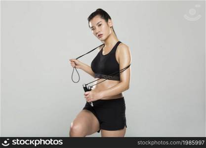 Young and beautiful woman working out