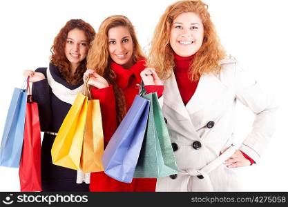 Young and beautiful women with shopping bags