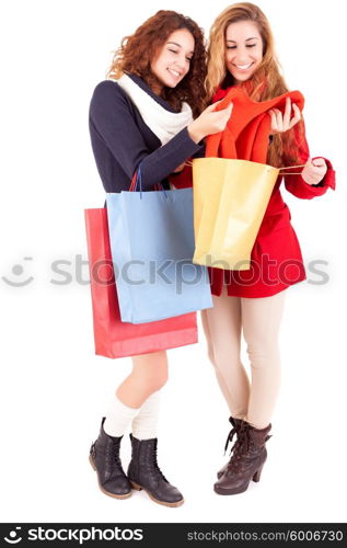 Young and beautiful women with shopping bags