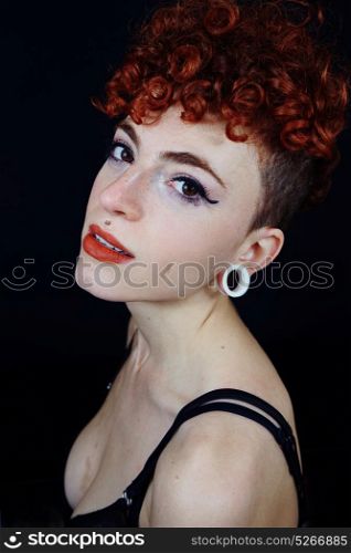 young and different redhead woman