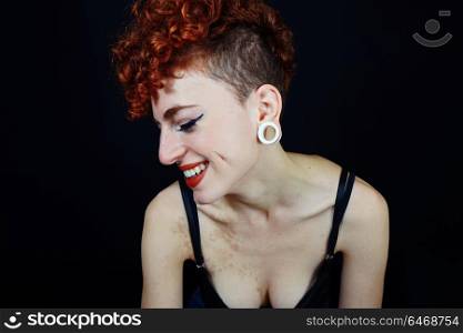 Young and happy redhead woman