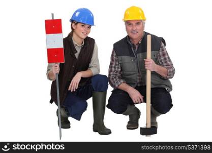 Young and old manual workers