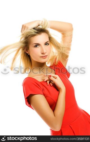 Young and sexy beautiful woman isolated on white background
