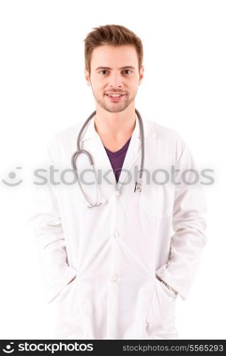 Young and successful medic posing