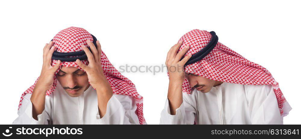 Young arab isolated on the white