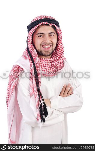 Young arab isolated on the white background
