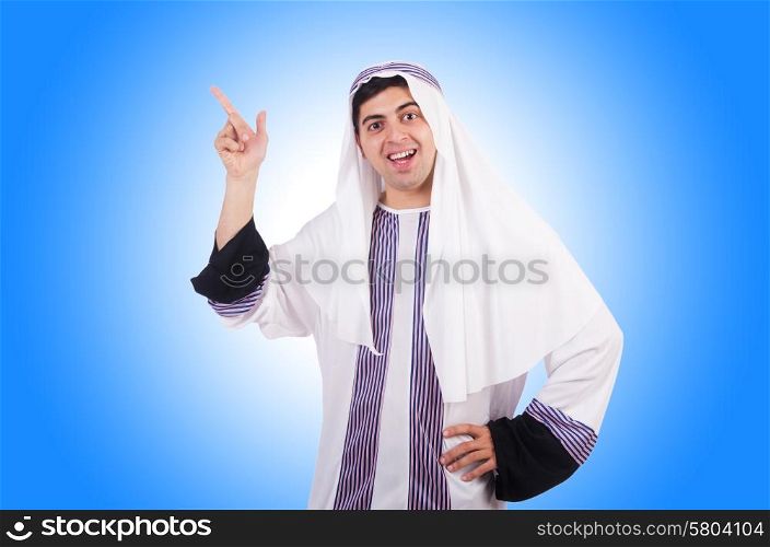 Young arab man isolated on white