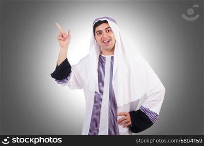 Young arab man isolated on white