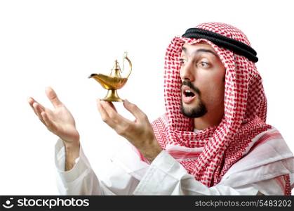 Young arab with lamp