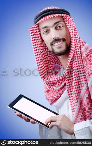 Young arab with tablet computer