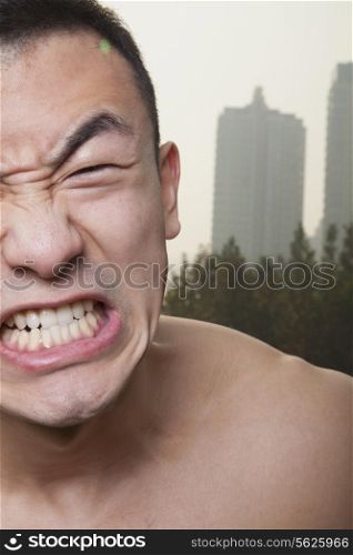 Young Athletic Man Growling