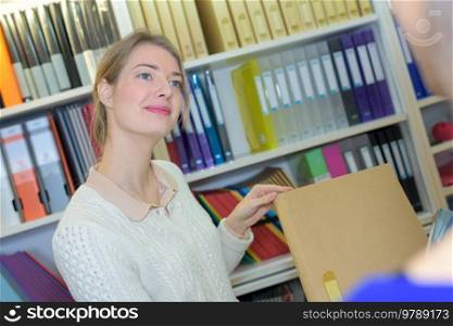 young attractive female librarian
