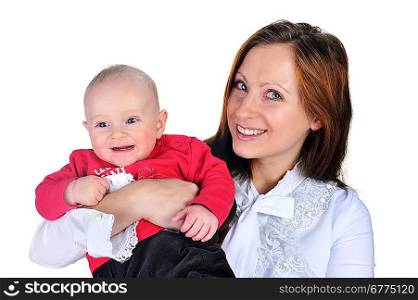 young attractive mom with cute baby boy