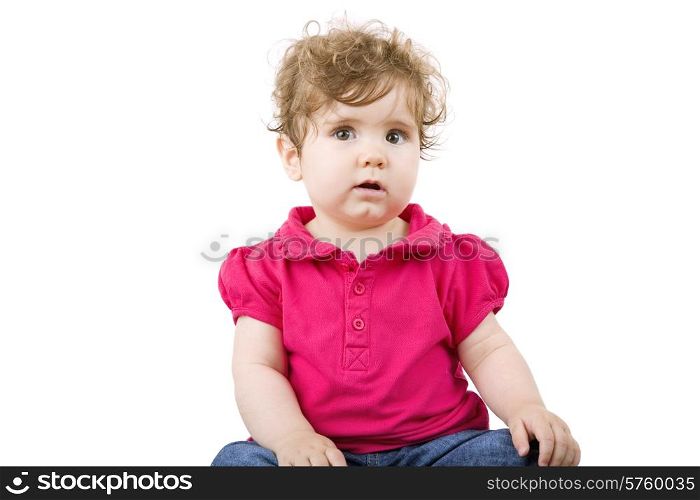 young baby portrait, isolated on white