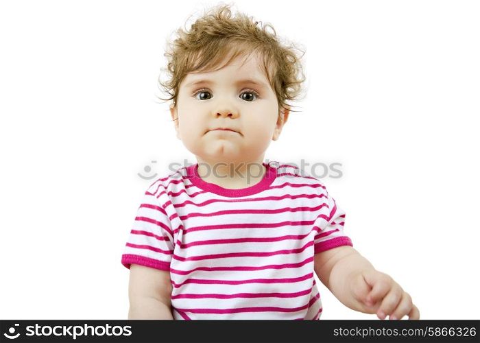young baby portrait, isolated on white