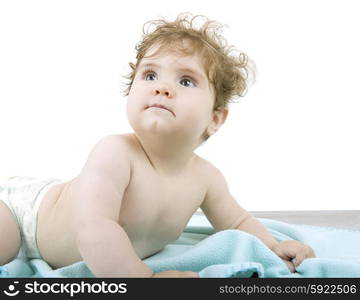 young baby portrait, isolated on white