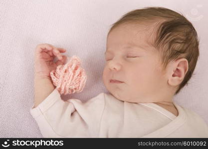 young baby sleeping, studio picture