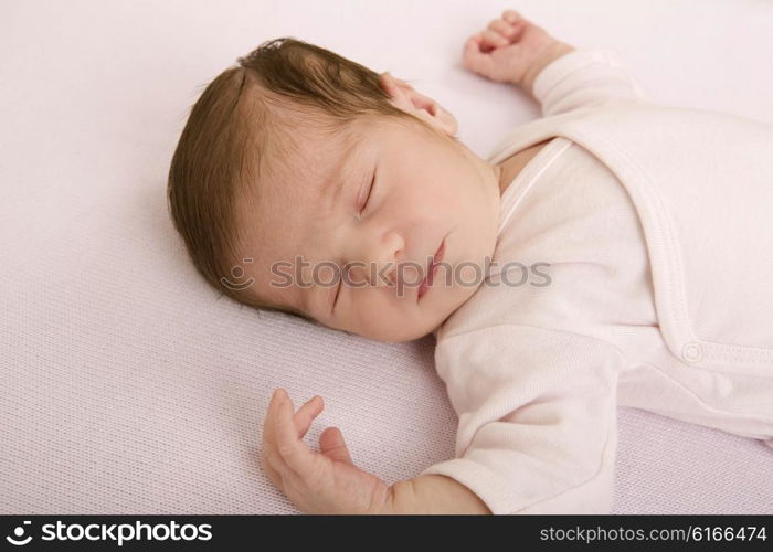 young baby sleeping, studio picture