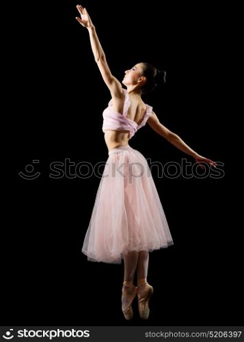 Young ballerina (isolated on black version)