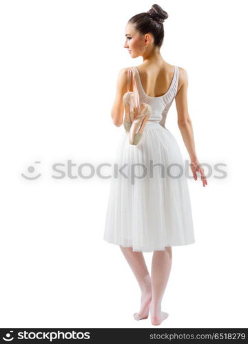 Young ballerina (isolated on white ver). Ballerina (isolated on white ver)