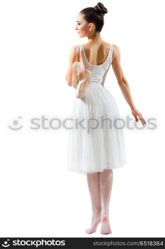 Young ballerina isolated on white. Young ballerina isolated