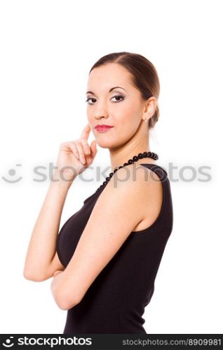 Young Beautiful Business Woman portrait isolated on white
