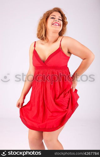 Young beautiful caucasian woman posing, isolated - retro styling