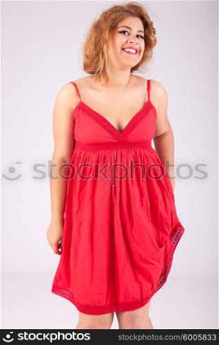 Young beautiful caucasian woman posing, isolated - retro styling