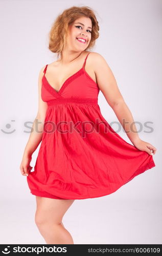 Young beautiful caucasian woman posing, isolated - retro styling