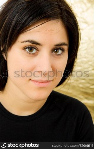 young beautiful happy woman, close up portrait