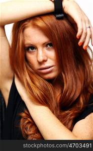 young beautiful redhead woman