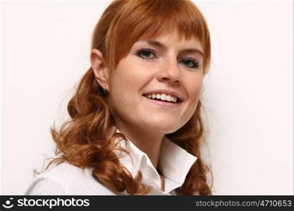 young beautiful redhead woman