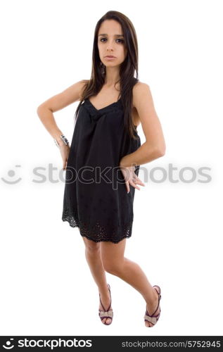 young beautiful woman full body, isolated in white