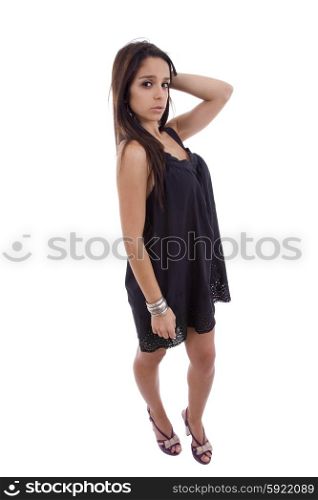 young beautiful woman full body, isolated in white