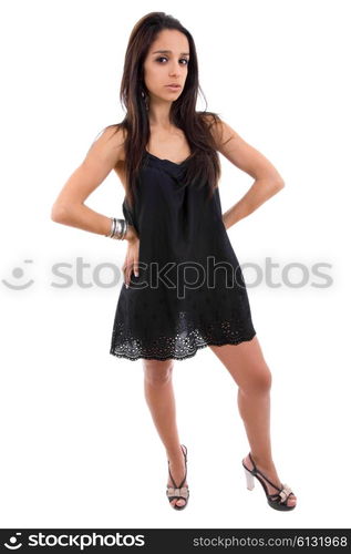 young beautiful woman full body, isolated in white